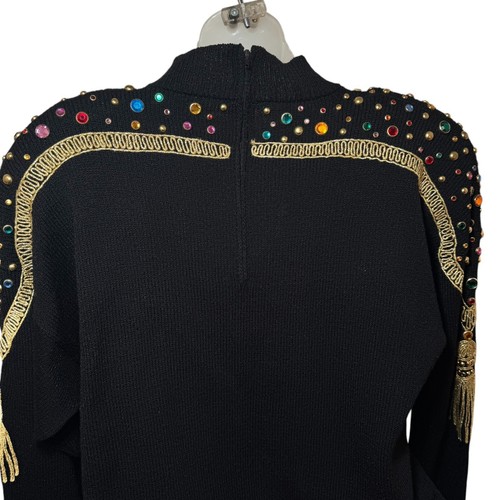 Vintage Antonella Preve NY Gold Tassels & 80's Bling Sweater Gr. S fällt groß aus M - Bild 8 von 10