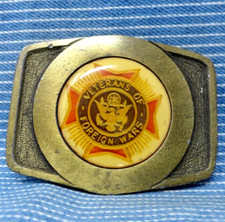 VFW Veterans Of Foreign Wars Dress Belt Buckle US Military Vtg 70s .TWY836