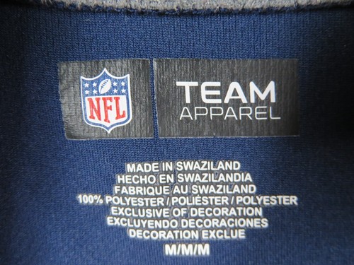 Seattle Seahawks Mens Jacket Medium M Blue 1/4 Zip Team Apparel NFL Mesh - Picture 4 of 8