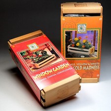 Vtg Napa Valley Wooden Cassette Tape Holder Case Window Garden/Marigolds RARE