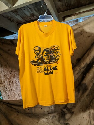 Vintage 1987 Black History African American T-Shirt Men's sz L James Pate