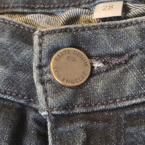 Paige Manhattan Blue Jeans Bootcut Größe 28 Low Rise - Bild 11 von 19