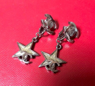 【CHANEL】★Vintage★STARS CC EARRINGS 星型 ピアス Chanel Star Earrings Dangle Authentic 08P Collection | eBay