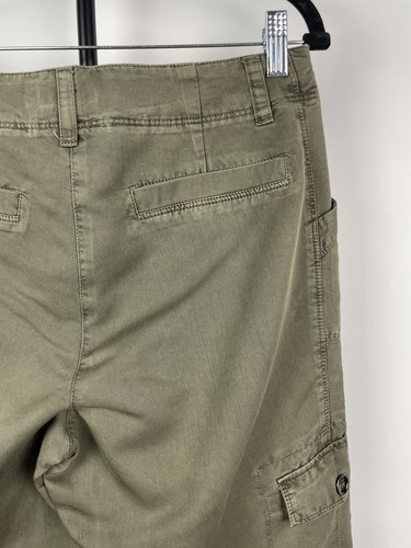 Sandro Green Cargo Convertible Multipocket Roll Tab Adjustable Length Pants Sz 6 - Picture 8 of 8