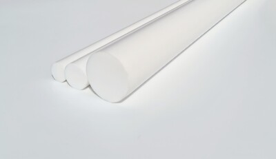 PTFE Teflon Rundstab 10 - 100 mm Kunststoff weiß Rundmaterial Stab Stäbe 1000mm