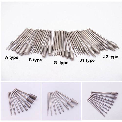 Diamond Grinding Bits Rotary Tools Carving Jewelry 2.35mm Shank Head Dia 1mm-6mm - Picture 5 of 13