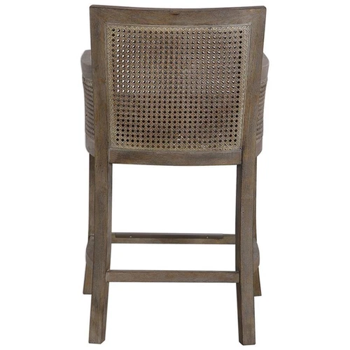 Uttermost Encore 27" Wood and Fabric Counter Stool in Dark Gray and Sandstone - Picture 5 of 8