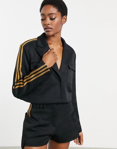 Adidas x Ivy Park Black Pique Crop Suit Jacket