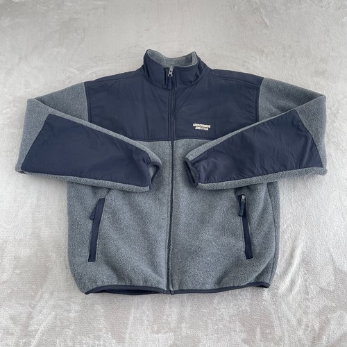 Vintage Abercrombie & Fitch Performance Jacket Men Large Grey Black Full Zip