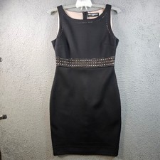 Karl Lagerfeld Paris Black Sheath Dress Laser Cut Waist Detail Size 8