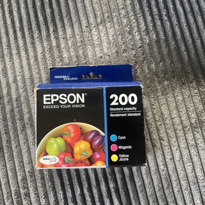 Genuine Epson 200- 3pk Cyan Magenta Yellow Color Ink Cartridges 12/2025 
