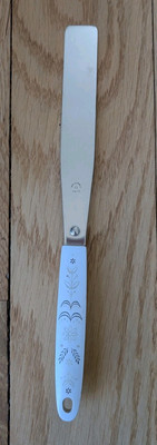 Vintage Flint U.S.A. Harvest Wheat Stainless Icing Spreader MCM Cake Spatula
