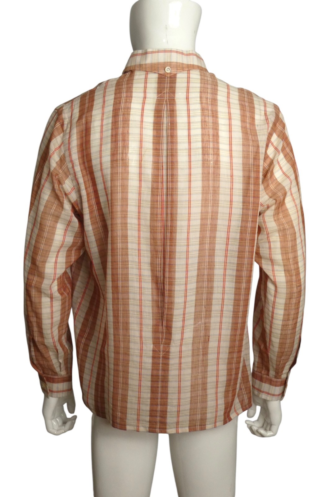 PIERRE CARDIN - 1970s Batiste Plaid Shirt, Size-Large image 4
