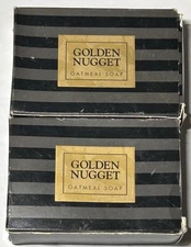 Lot-2 Vintage Golden Nugget Hotel & Casino Las Vegas Guest Oatmeal Bar Soap NOS