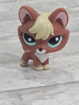 Authentic Littlest Pet Shop LPS 1126 Red FOX Brown w/Teal Dot Eyes USA Seller