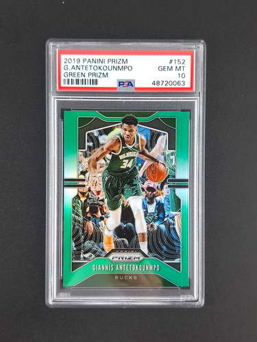 GIANNIS ANTETOKOUNMPO - Green Prizm 2019-20 Prizm NBA Basketball PSA 10 #152