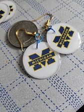 UNIVERSITY OF MICHIGAN Handmade Earrings. 1 Pair