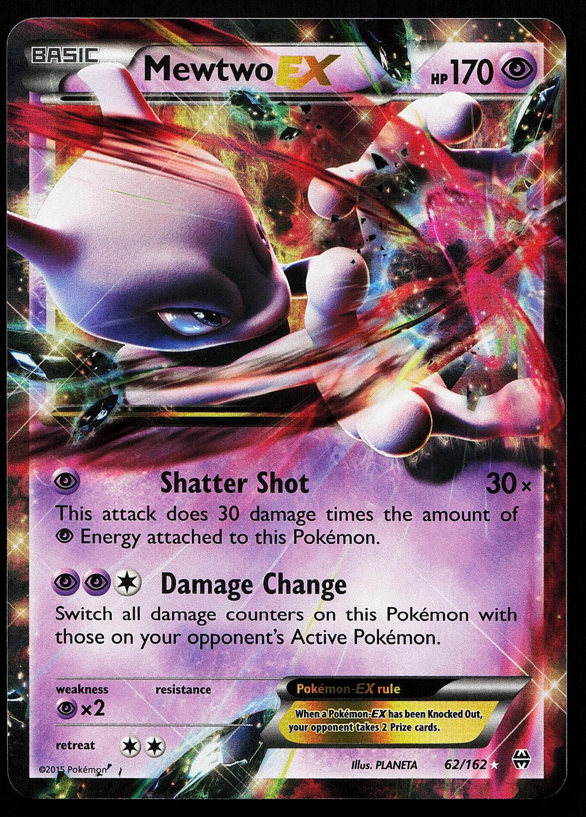 Mewtwo EX 62/162 Holo Rare BREAKthrough Pokemon Card