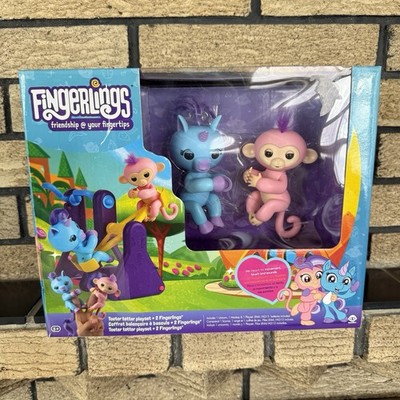 Fingerlings Teeter Totter Playset w/Fingerling Unicorn Callie & Monkey Coral NEW