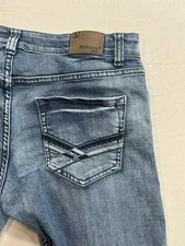 Flypaper Blue Jeans Men’s Size 34x30 Straight Leg Distressed Light Wash Western