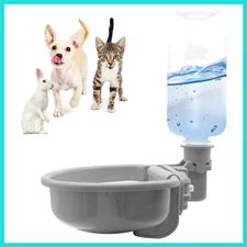 16oz Pet Water Bottle, Gravity Dog Water Bowl Dispenser for Cage, Anti-Overfl...