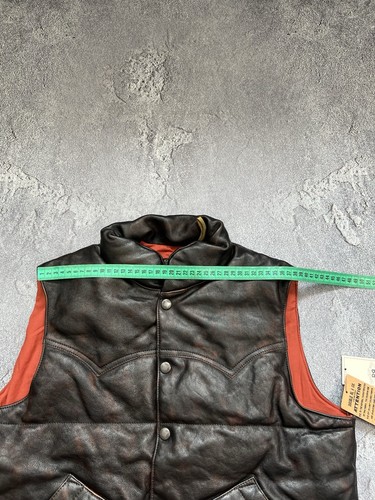 RRL Ralph Lauren Suede-Yoke Quilted Down Vest Jacket Coat Puffer Men's Size S - Picture 21 of 22