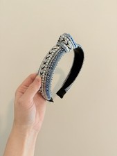 Blue Sequined Top Knot Headband
