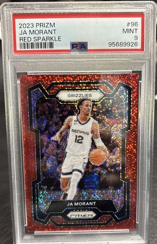 PSA 9 2023-24 Panini Prizm Red Sparkle Prizm Ja Morant #96
