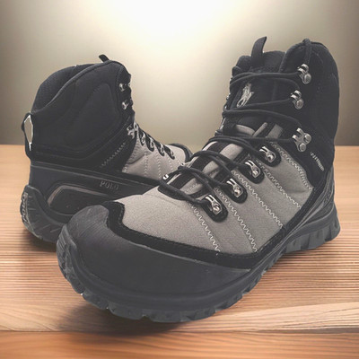 Men's 10.5 D Polo Ralph Lauren Hillington Black Gray Gorpcore Hiking Boots EUC