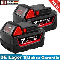 2Er- 18V FüR Milwaukee M18 Akku M18B6 7,0 Ah Li-Ion 48-11-1860 48-11-1852 Neu
