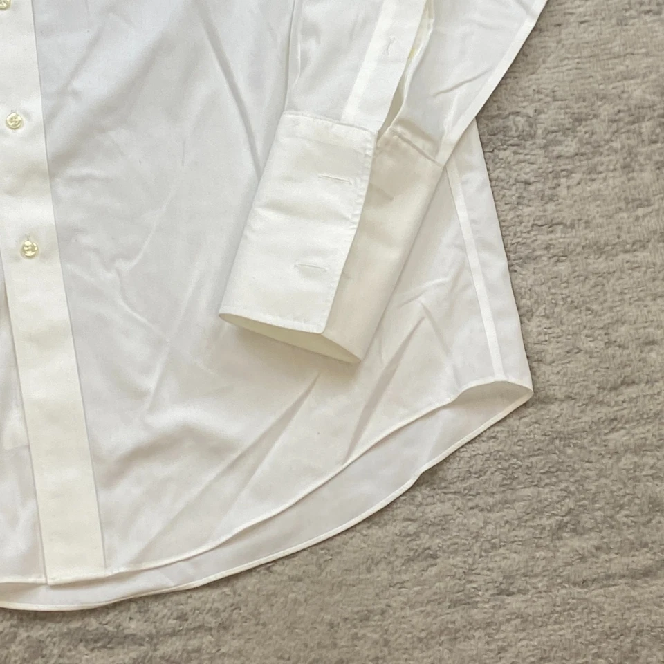 Brooks Brothers Oxford Button Shirt 15.5 - 33 White Dress French Flip Cuff Mens - Image 2 of 4