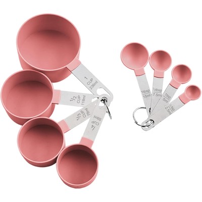 8 Stück Messlöffel Set, 4 Measuring Cups und 4 Löffel mit Edelstahlgriff, Mea...