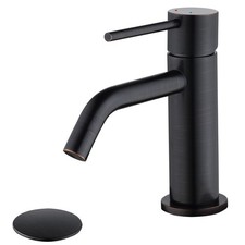 Oil Rubbed Bronze Bathroom Faucet Single Hole, Single Handle Bronze Sink Fauc...