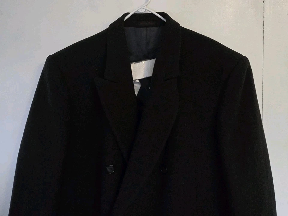 Adolfo Тренч мужской 46L кашемир шерсти смесь древесного угля старые деньги тихий роскошь - Изображение 2 из 4