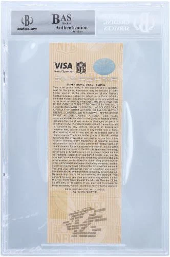 Eli Manning New York Giants Signed Super Bowl XLII BAS Authenticated Ticket - Picture 2 of 2