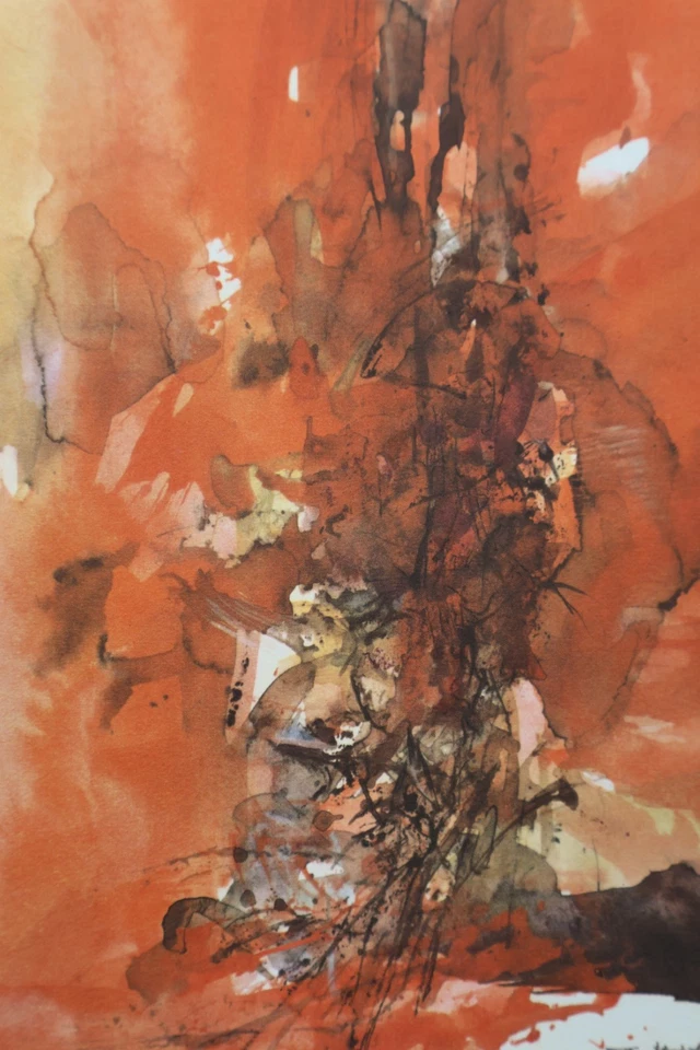 Zao Wou-Ki: El volcán, grabado firmado, 1966 #arte chino Foto 4 de 4