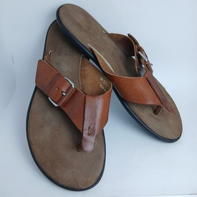 Vincenti Firenze Men Brown Leather Thong Buckle Sandals Made in Italy MF5017 11M