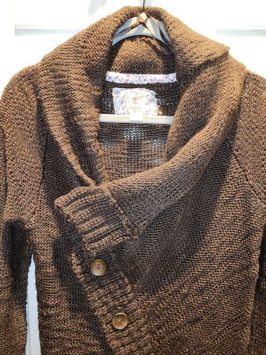 Element Sweater Cross Button Knit Brown Women's L - Picture 2 of 11