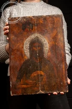 18th Century Eastern Orthodox Tempera Icon of St. John the Baptist