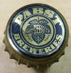 PABST BREWERIES bottle cap WITH CORK 1942-48 Milwaukee WI
