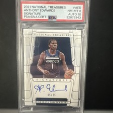 2021 Anthony Edwards Signatures National Treasures #5/25 PSA 8 PSA 10 Auto