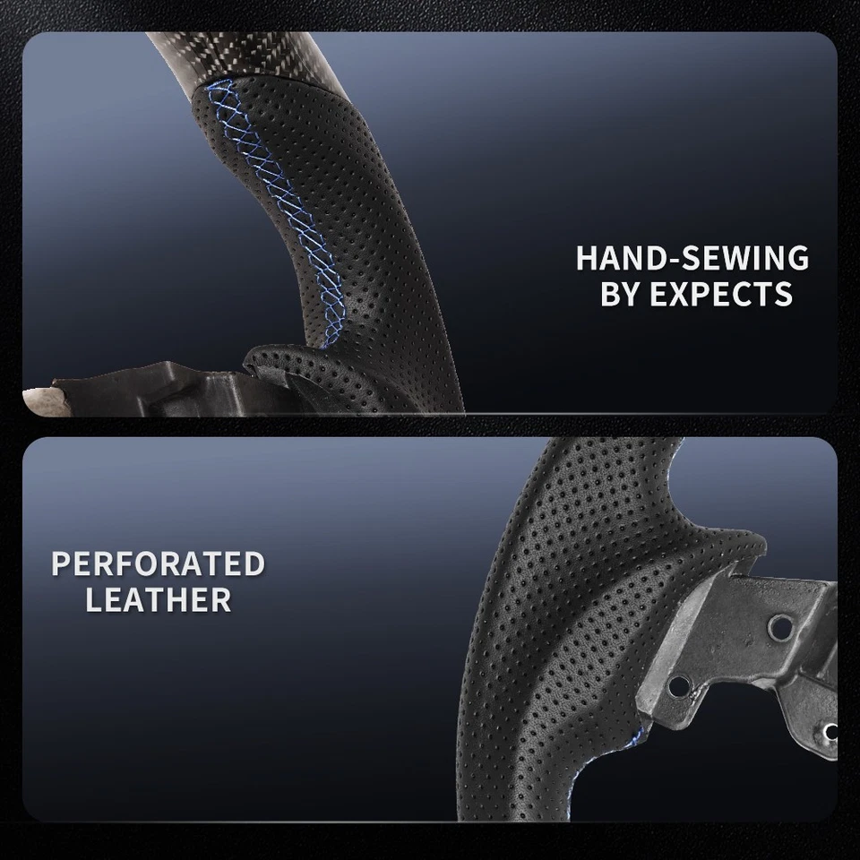 Volante de fibra de carbono para Lexus IS250 IS300 IS350 2006-2012 línea azul Foto 3 de 4