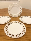 New Listing4 Vintage/Antique Westmoreland Milk Glass Forget-Me-Not Lace Plates 8.5” GLOWS!!