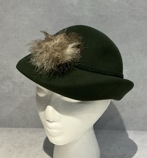 Vintage Henry Pollack Hat Glenover Green Wool Felt Cloche