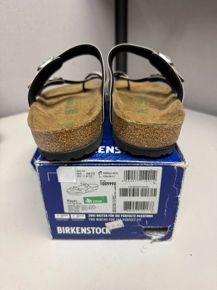 Birkenstock Mujer Mayari Pull Up Piedra Vegano Ancho Normal Nuevo Foto 3 de 4