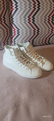adidas originals nizza hi rf white leather sneakers ef5756 mens size 8 us