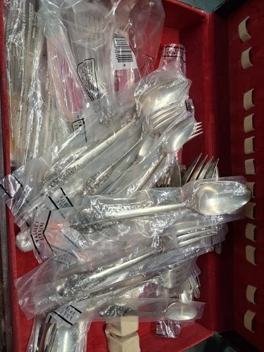 Wallace Sterling Silver Flatware Set for 8 with Serving Pieces in Box