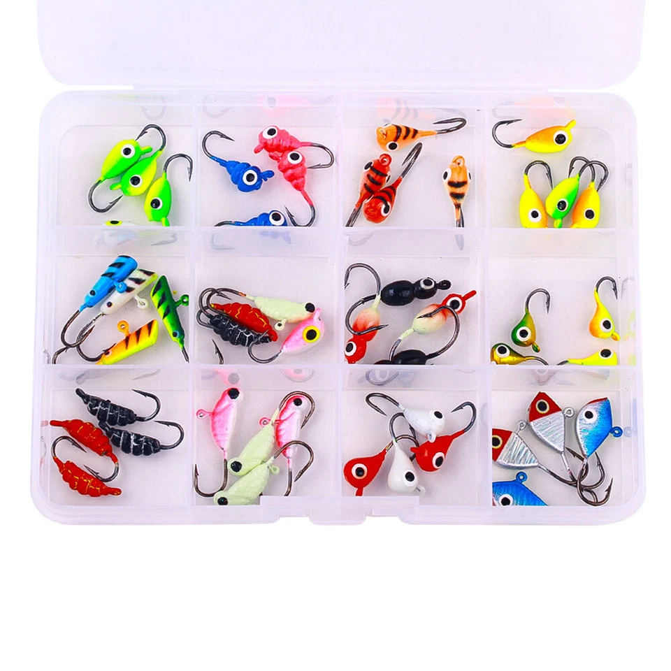 48 Stück Jighead Jigköpfe Köder Jighaken Bleiköpfe Bleikopf Jig Haken Lure Box - Bild 2 von 4