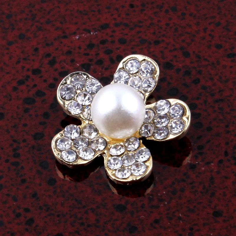 10pcs 15mm Metal Rhinestone Buttons Bling Alloy Crystal Buttons For Wedding - Image 2 of 4