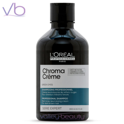 L'OREAL Chroma Creme Green Dyes Shampoo | Red Tones Neutralizing